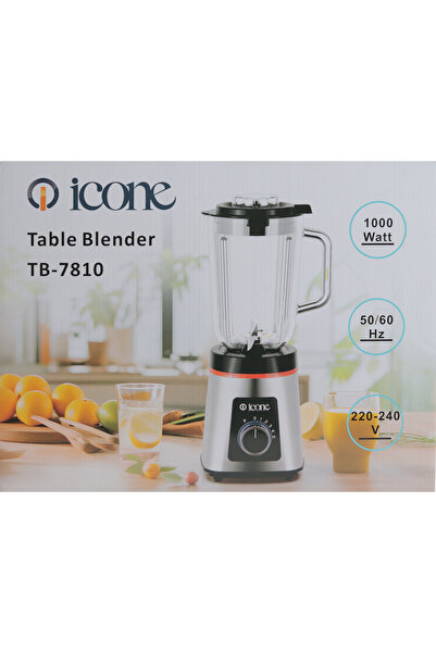Icon Icon Blender 1000 Watts, 1.5L Glass Jar - Model: TB-7810