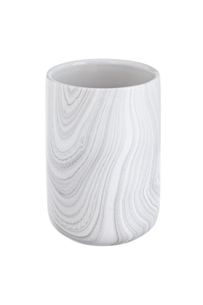 SHOPIENS Toothbrush Holder, Marble Model, Ceramic, Diameter 7 cm, Height 10.5 cm