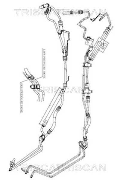 TRISCAN Хидравличен маркуч на кормилната система от кормилната кутия до разши...