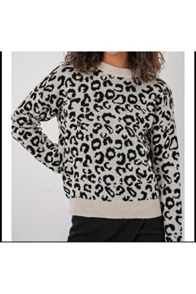 tülaybutik Women's Crew Neck Patterned Soft Sweater
