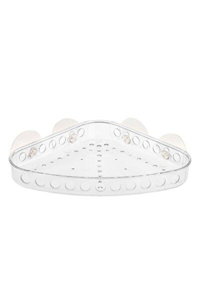 SHOPIENS Raft de colț pentru baie din acrilic, transparent, fixare cu ventuză...