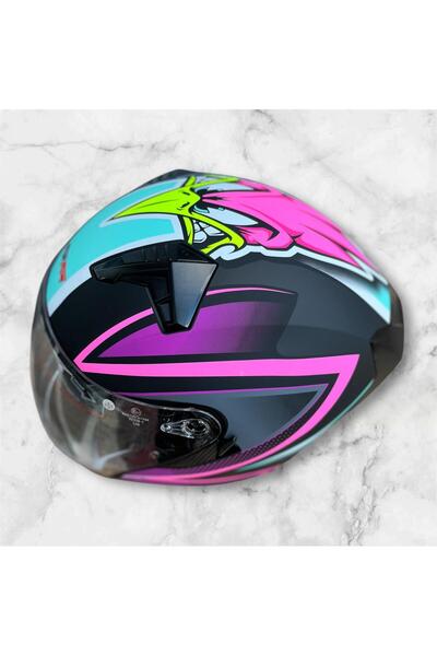 CKYY Motosiklet Yarım Kask Vizörlü