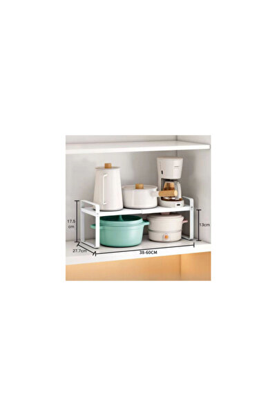 Rovitech Raft metalic extensibil pentru bucătărie, 36-60 cm (L), alb, 17,5 cm...