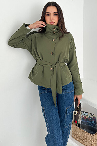 Noa Noa Women's Lined Belted Buttoned Trench Coat – Elegant & Powerful Style