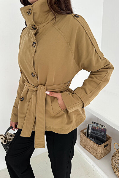 Noa Noa Women's Lined Belted Buttoned Trench Coat – Elegant & Powerful Style