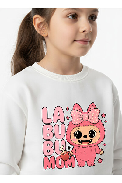 Let's Wear Labubu Mom Παιδικό Σετ Φούτερ με κουκούλα με τσέπη και κορδόνι Premium Compact