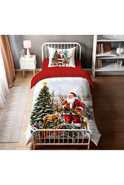 hediyechy Gift Duvet Cover Merry Christmas Santa Claus Printed Single Duvet Cover Set Without Sheets