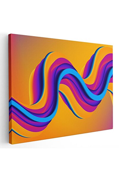 Tablou Canvas Tablou forme abstracte geometrice galben albastru, cod 1874