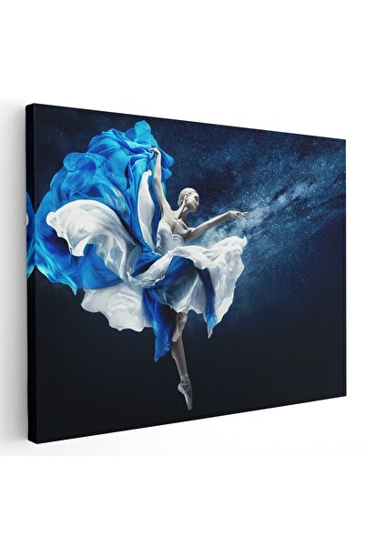 Tablou Canvas Tablou balerina dansand gratios, albastru, alb, cod 1921