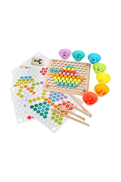 OEM Jucărie educativă din lemn pentru copii, motricitate fină, sortare, mărge...