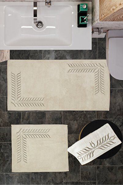 LEYDİ HOME Olimpos 3 Parça Nakışlı Banyo Paspas Takımı