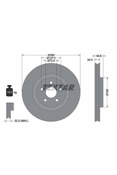 TEXTAR Disc Frana Jeep Grand Cherokee 4/Grand Cherokee Van