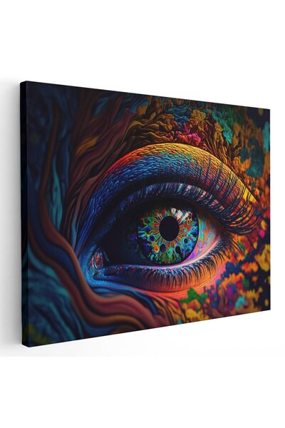 Tablou Canvas Tablou ochi cu design creativ multicolor detaliu, cod 1674