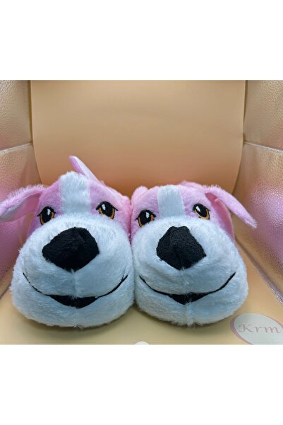 krm dünya ürünleri Plush Slippers with Cute Dog Figure