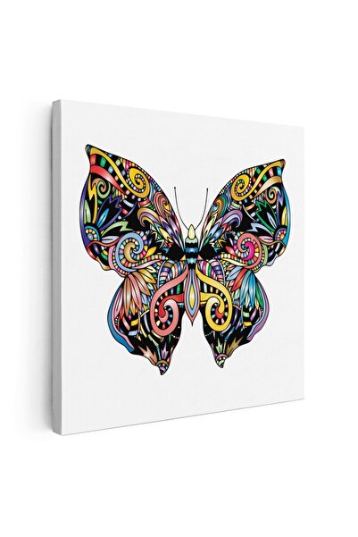 Tablou Canvas Tablou fluture stil Mandala, multicolor, cod 1427