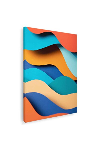 Tablou Canvas valuri din hartie multicolor, cod 1312