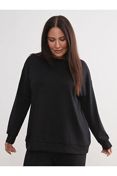 LC Waikiki Timeless Advice |   Crew Neck Stone Embellished Women's Sweatshirt