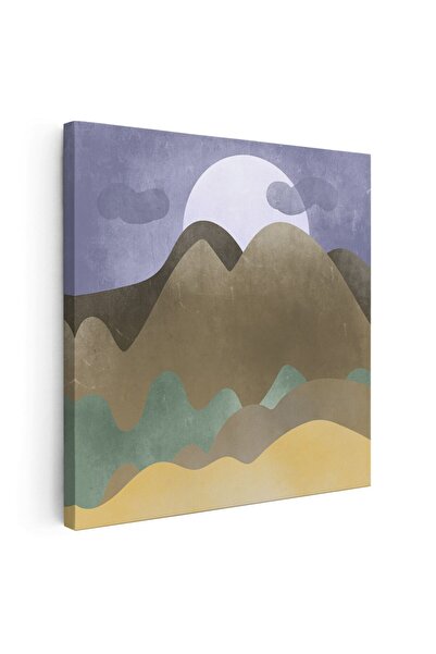 Tablou Canvas Tablou Boho minimalism peisaj munte, maro, mov, cod 1286