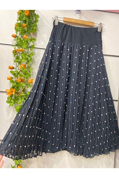 edu collection Fusta midi din șifon cu buline, lungime 85 cm