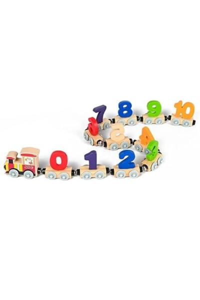 OEM Wooden Train with Numbers, Interactive Children's Toy, Magnetic System, Multicolor, 3+ Years