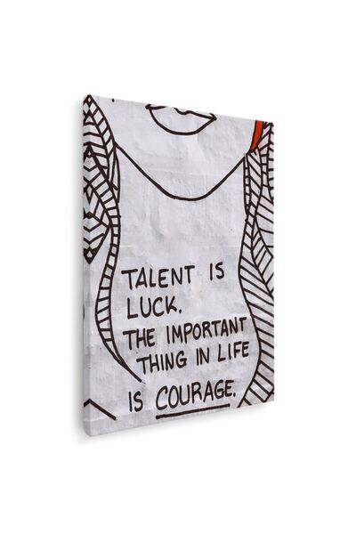 Tablou Canvas mesaj motivational talent si curaj gri, rosu, negru, cod 1221