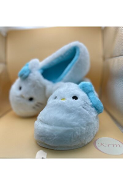 krm dünya ürünleri Papuci de pluș cu model de pisică drăguță cu panglică