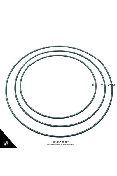 shop Metal Makrome Halka Seti 3’lü (30, 38, 47 cm) – Duvar Süsü, Dreamcatcher...