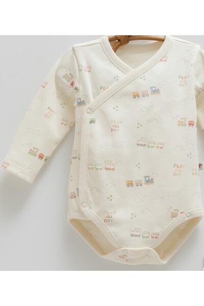 Caramell Baby Boy 3-Piece Gift Set 0-3 Months 100% Cotton Baby Bodysuit Set and Muslin Blanket (80-90cm)