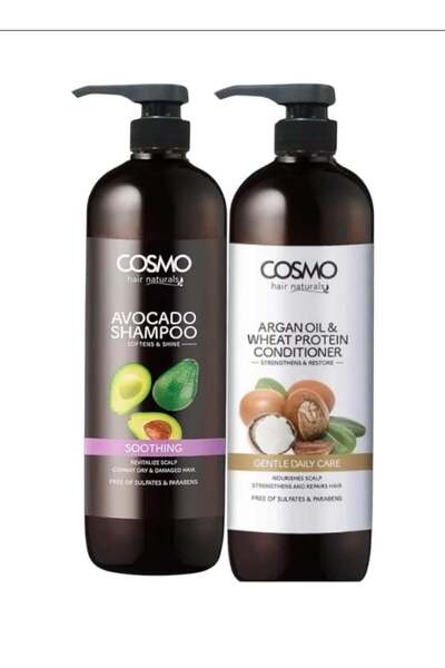 Cosmo مجموعة شامبو وبلسم ميجا سي دي ديزاينز بزيت الأرجان وبروتين القمح، 480 مل، للرجال والنساء