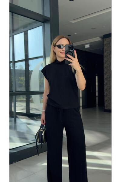 FEMİAS Cycling Neck Short Sleeve Pants-Bluse Modal Set