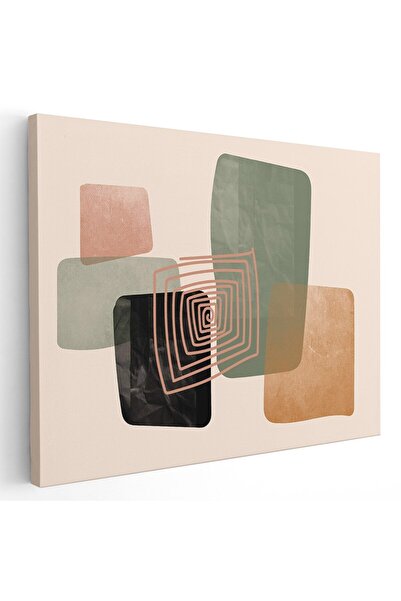 Tablou Canvas Tablou Boho minimalism forme geometrice, crem, verde, cod 1313