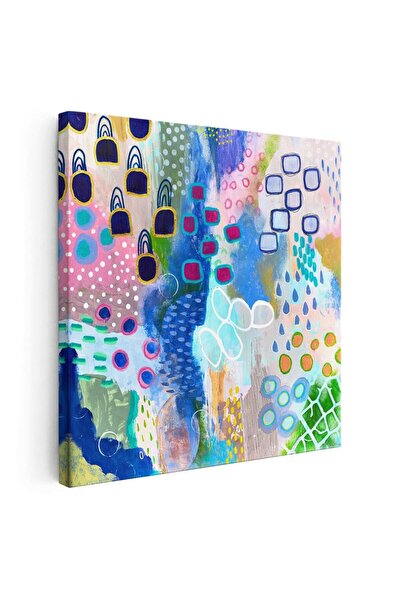 Tablou Canvas Tablou pictura forme abstracte, albastru, roz, cod 1429