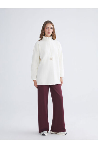 LC Waikiki Sparkling Choices from Shining Store |   Mock Neck Printed Polar Women's Sweatshirt Tunic