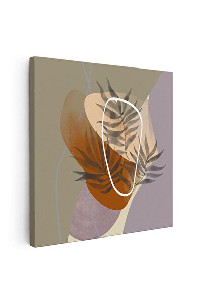 Tablou Canvas Tablou Boho minimalism frunze forme abstracte, maro, cod 1330