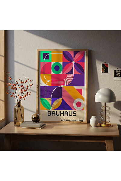 Esci Design Tablou modern cu rama din lemn - Tablou Bauhaus 1002 - Tablou Tre...