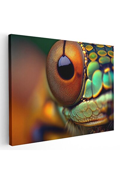 Tablou Canvas Tablou ochi reptila detaliu verde galben negru, cod 1653