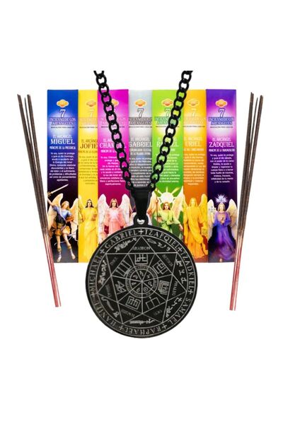 OEM Set Spiritual „Sigiliul lui Solomon și Cei 7 Îngeri ai Iubirii” – Colier Negru cu Pandantiv + 7