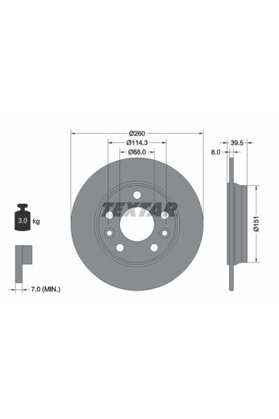 TEXTAR Disc Frana Renault Zoe