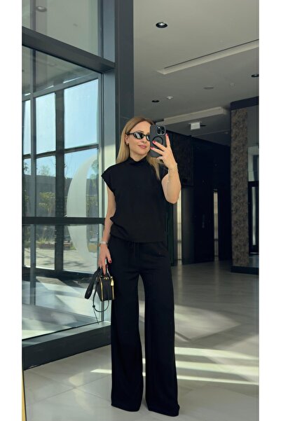 FEMİAS Cycling Neck Short Sleeve Pants-Bluse Modal Set