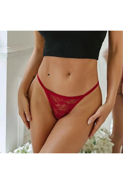 redlovehome Dodes Tegan Fantazi Red Lace String pentru femei - Tanga TG278616