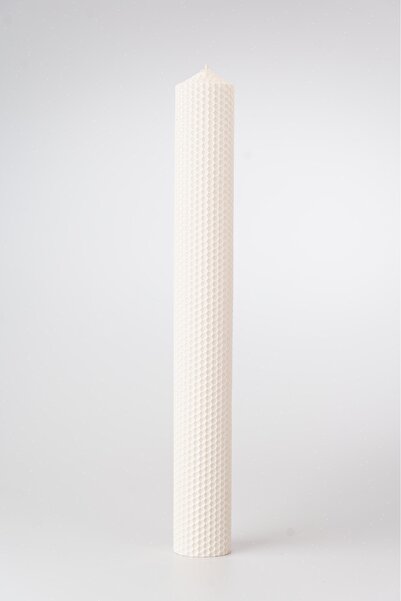 CRL Lumanare cununie si botez tip fagure alb de H40 cm-D5cm