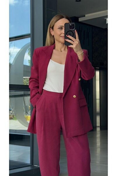 FEMİAS Plied Carrot Model Fuchia Pants