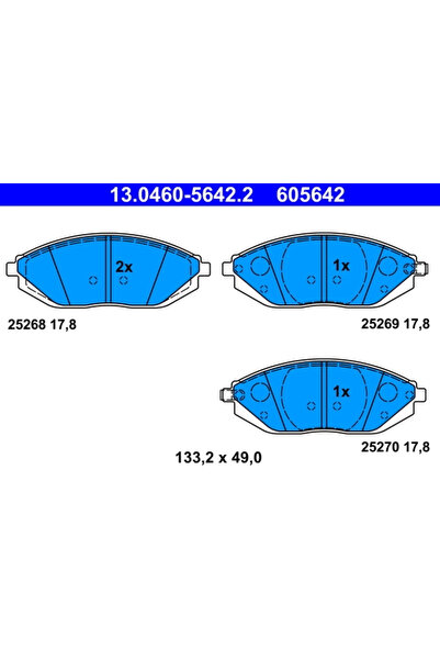 Ate Set Placute Frana Frana Disc Chevrolet Spark 2009-2016