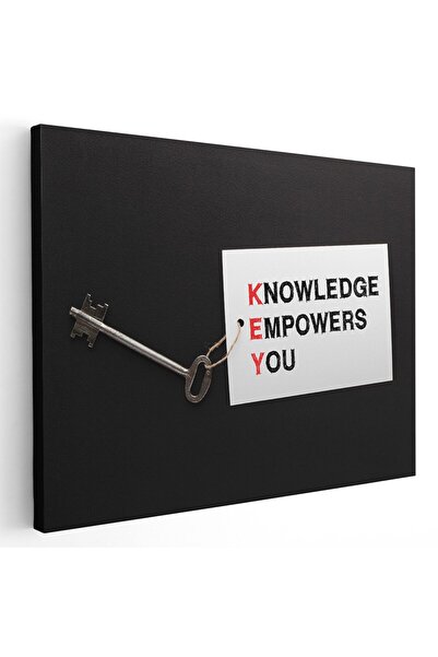 Tablou Canvas Tablou mesaj motivational despre cunoastere, negru, cod 1473