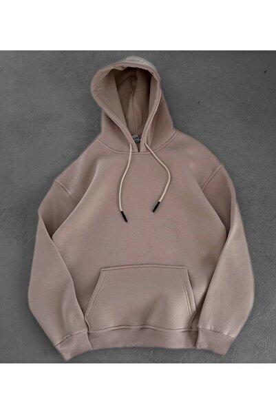 bergibo كنزة بغطاء رأس كبيرة الحجم عالية الجودة - 100% من القطن الممشط المضغوط