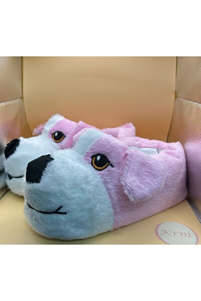 krm dünya ürünleri Plush Slippers with Cute Dog Figure