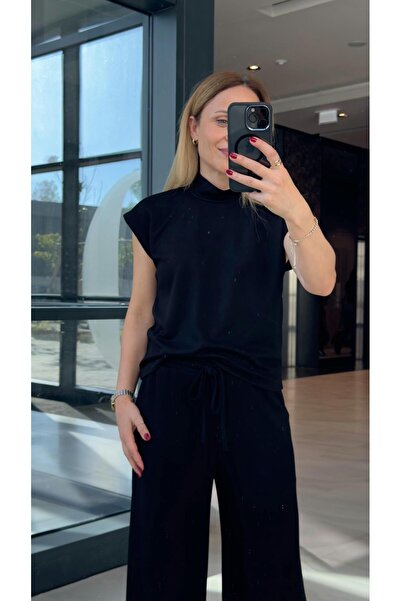 FEMİAS Cycling Neck Short Sleeve Pants-Bluse Modal Set