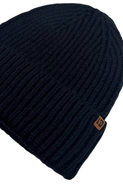 Sofist İstanbul Dark Blue Unisex Beanie LP Koleksiyonu Lacivert Yumuşak Yünlü Katlamalı Fitilli Örgü Bere