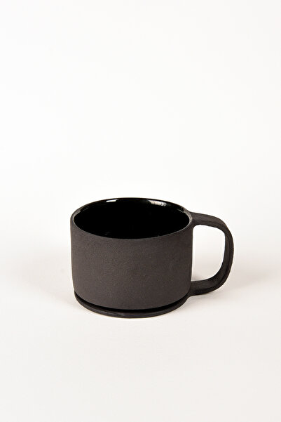 RUQ Ceramics كوب قهوة توفي أسود – 180 مل من الفخار – قطعة واحدة