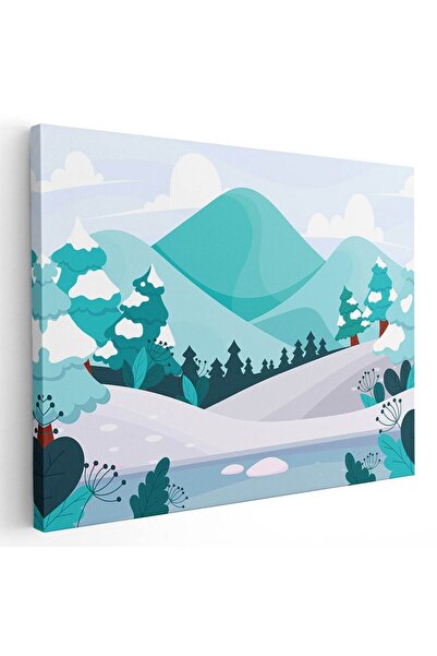 Tablou Canvas Tablou peisaj munte cu brazi iarna, cod 5456